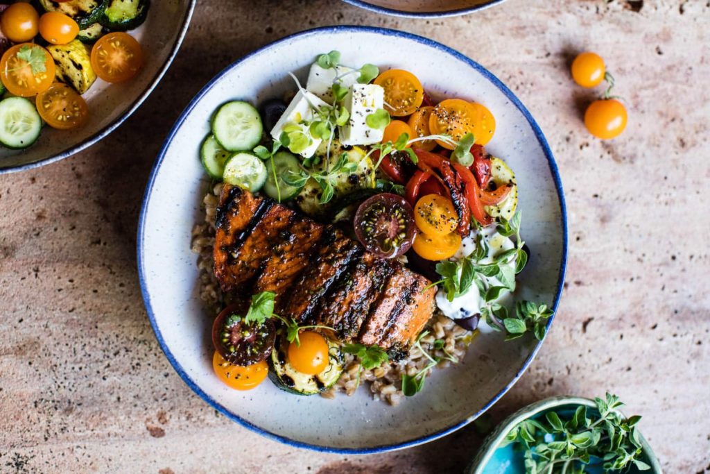 Zalm met balsamico en couscoussalade